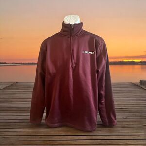 VTG HEAD Sportswear Biking Sweater Men Burgundy Sweater Sz Large